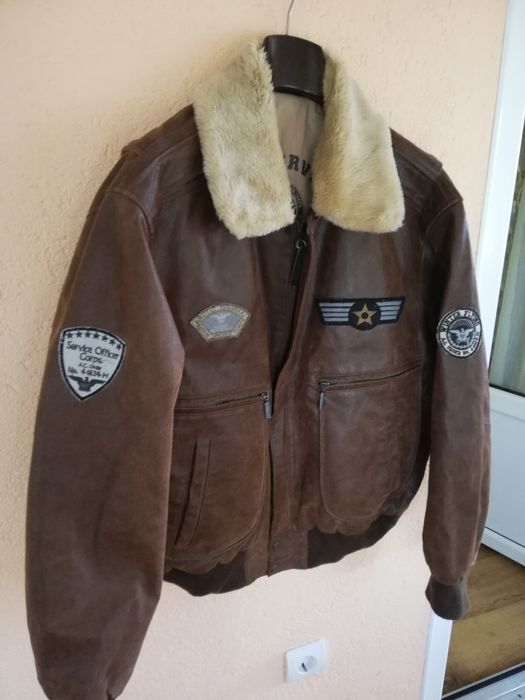 Geaca piele bărbati Le Frog Aviator mărimea 50