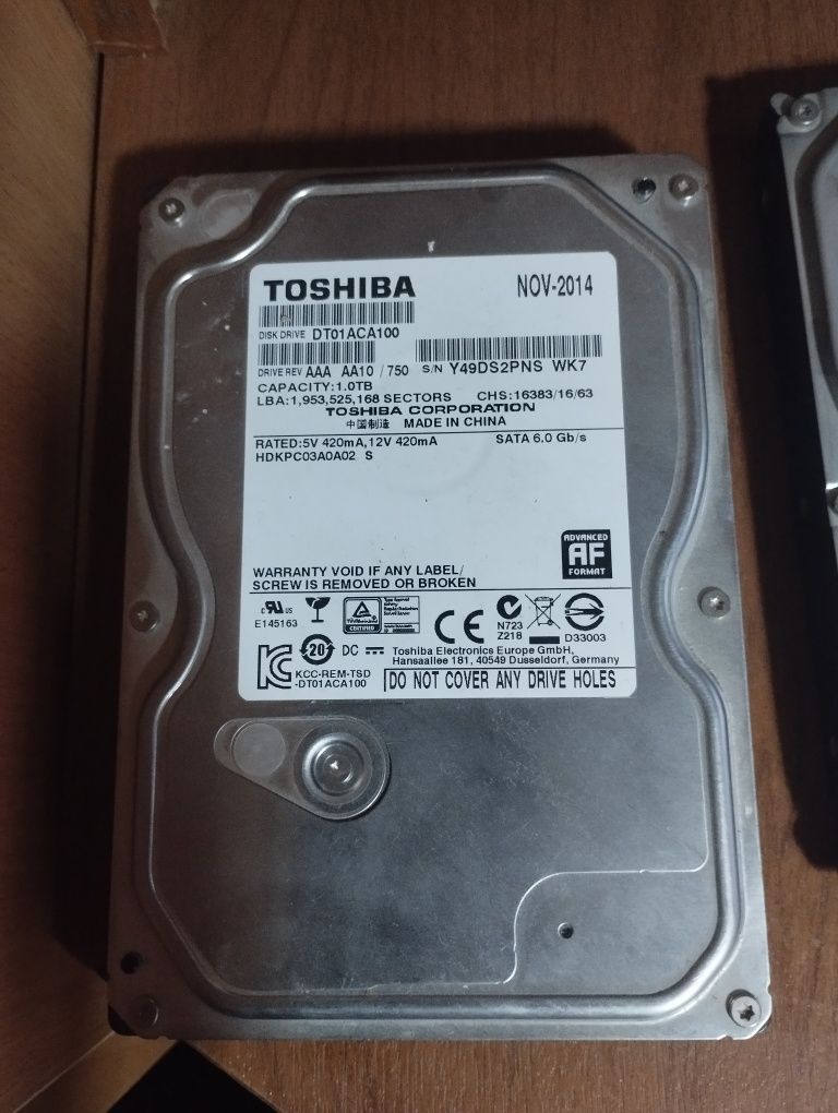 Жёсткий диск Toshiba 1 tb