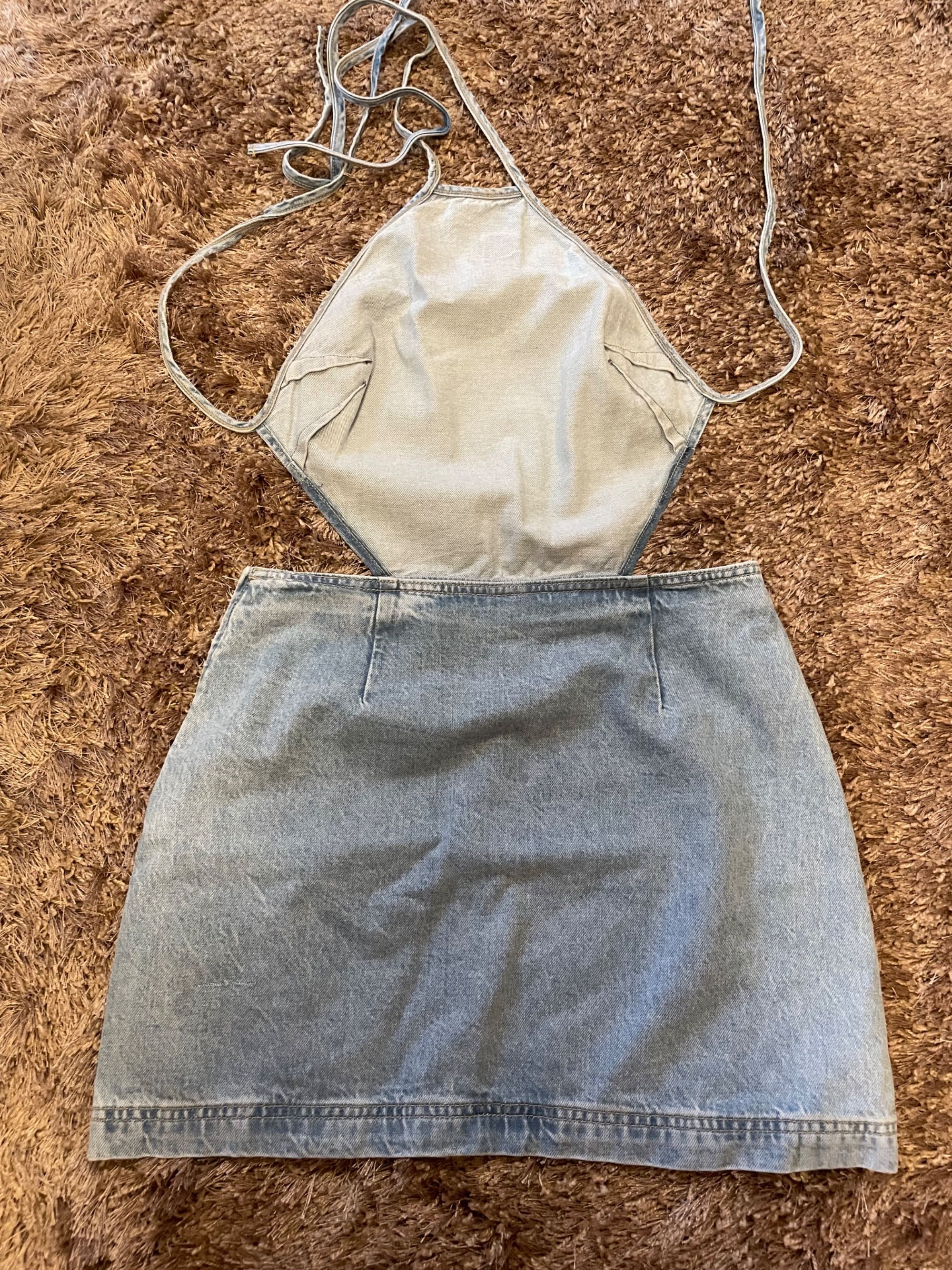 Дънкова рокля с гол гръб pull & bear, L