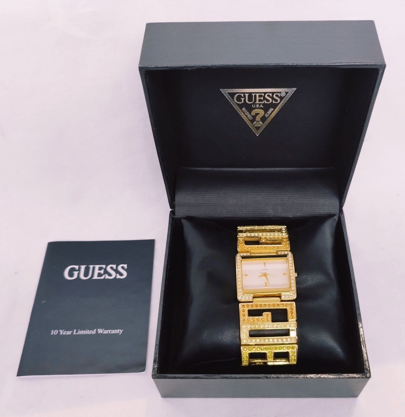 Ceas de dama Guess cu quartz, placat cu aur, Otel inoxidabil.