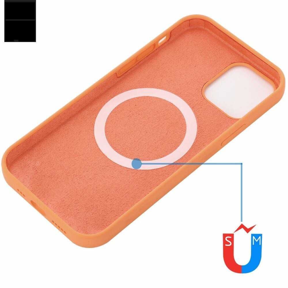 Husa iPhone 14 Pro Max - Liquid Silicone Case with MagSafe Orange