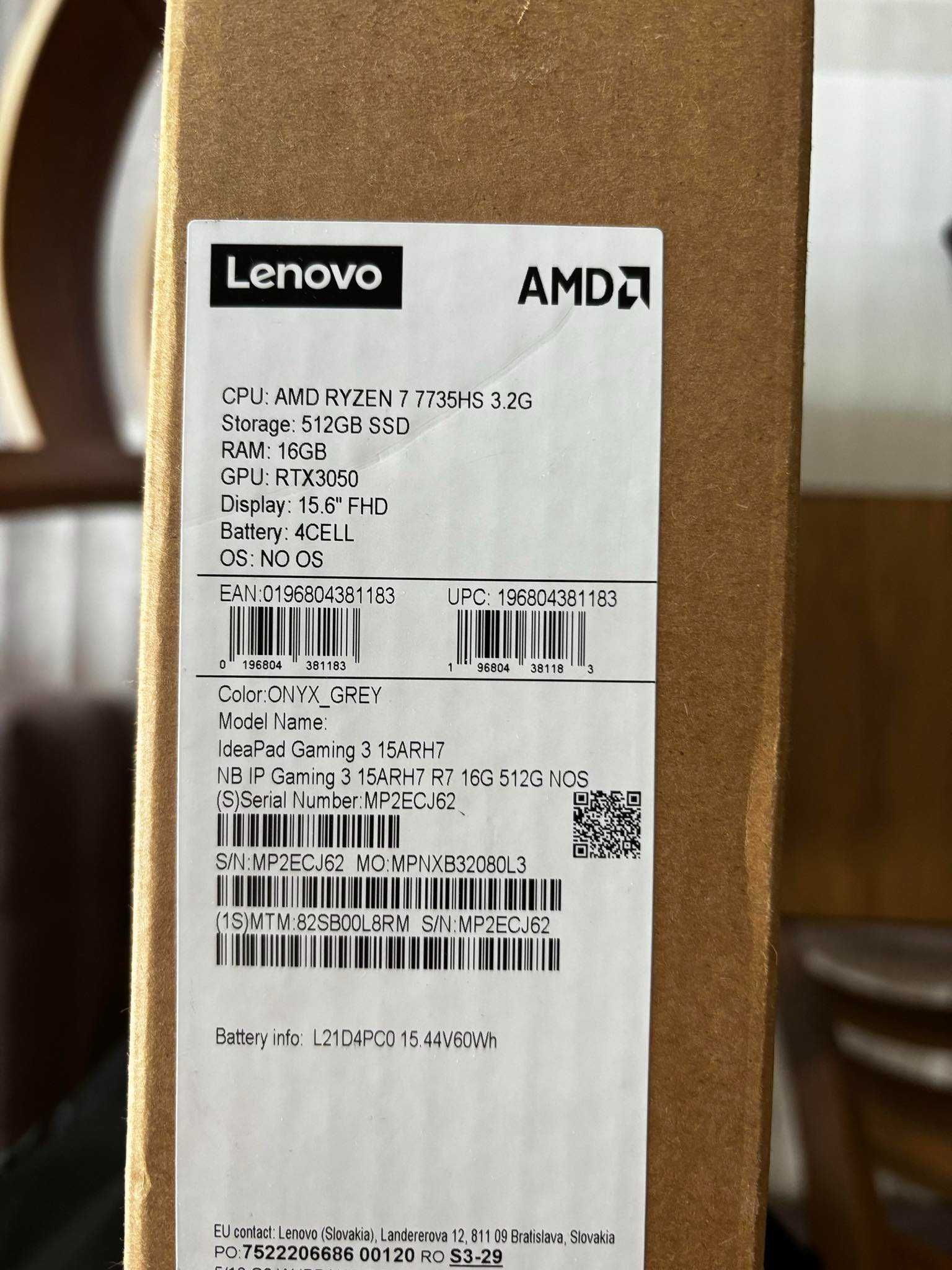 Лаптоп Gaming Lenovo IdeaPad 3 !!!ОТЛИЧНО СЪСТОЯНИЕ!!!