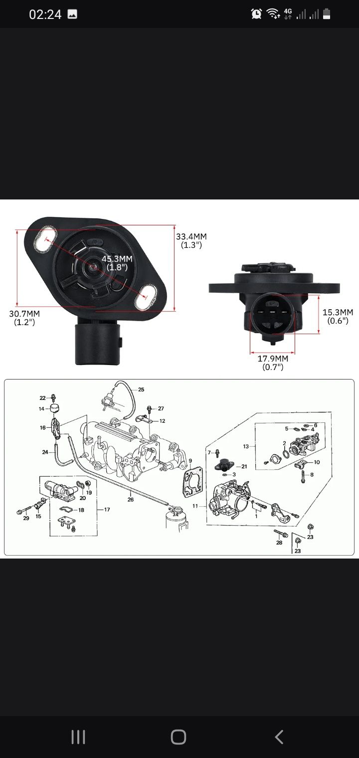 Датчик дроссельной заслонки хонда