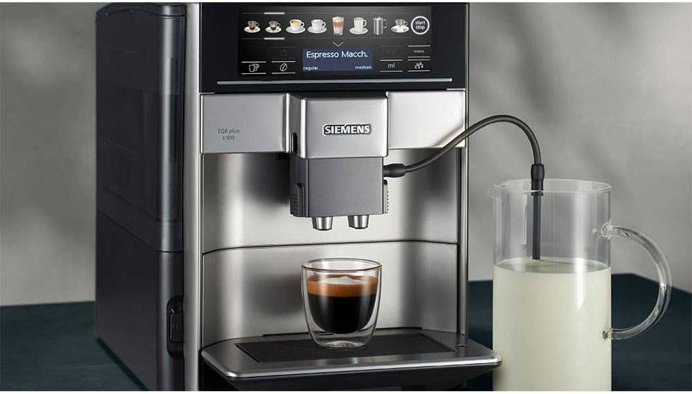 Siemens EQ.6 Plus s500 Автоматична кафемашина с тъчскрийн, 12 рецепти