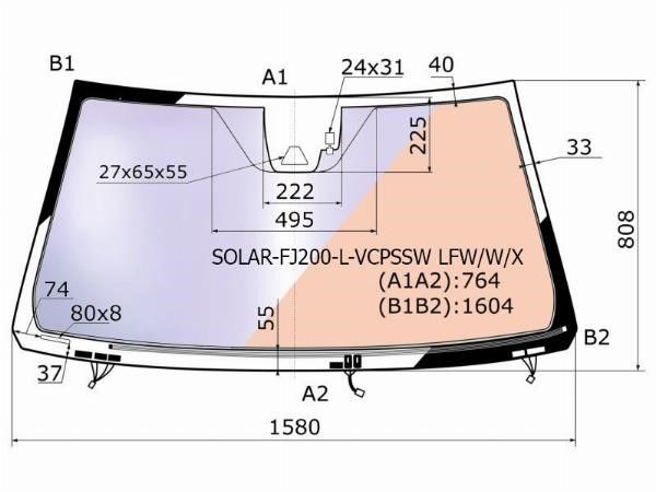 Стекло лобовое атермальное с полным обогревом  Toyota Land cruiser