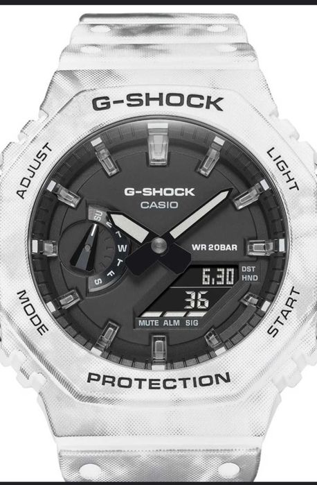 Ceas Sport Casio G-Shock GA-2100 Dirty White – Nou, Garanție 2 Ani