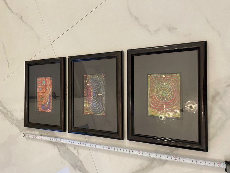 Set 3 tablouri oficiale Friedensreich Hundertwasser – anii 1980