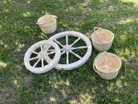 Roata din lemn cu manere - roata de lemn -roti rustice din lemn
