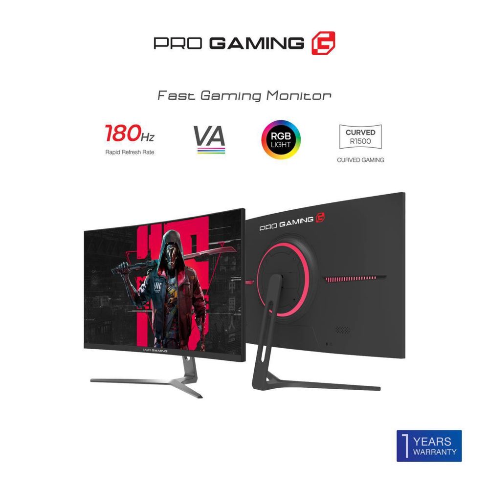 Мониторы Pro gaming 27 180hz,  FULL HD VA Curved