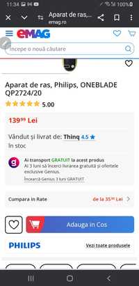 2 la pret de 1 philips oneblade