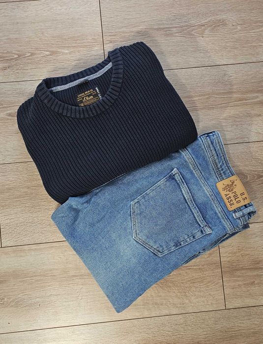 Pulover premium S. OLIVER bleumarin texturat, mărimea L