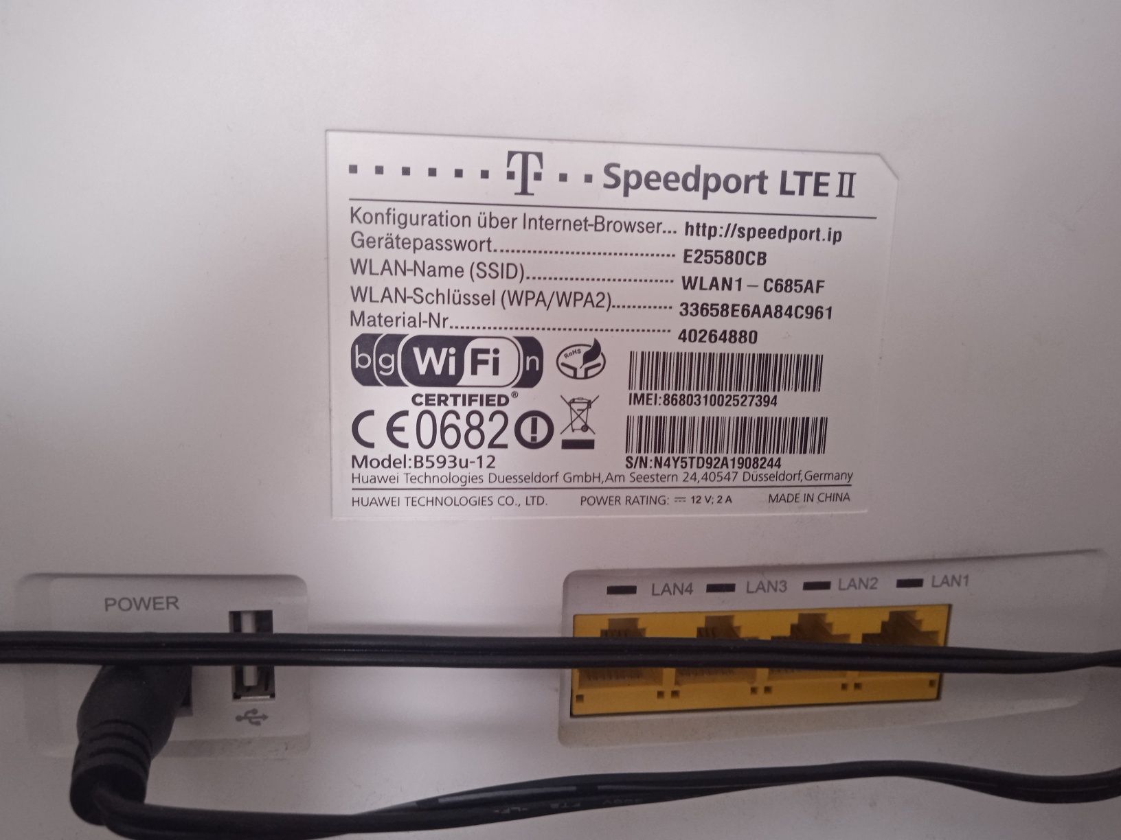 Wi-fi 4G роутер Speedport LTE II