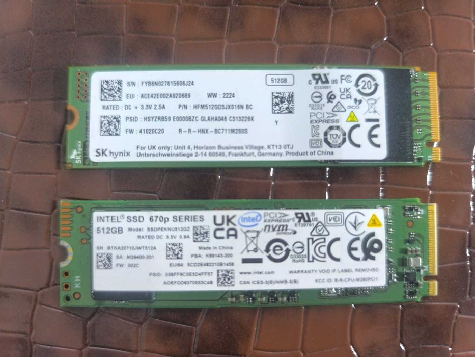 2 штук SSD M2 NVME, в отличном состоянии. Пробег не большой