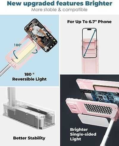 Нова Сгъваема стойка за телефон с LED светлина и безжично управление
