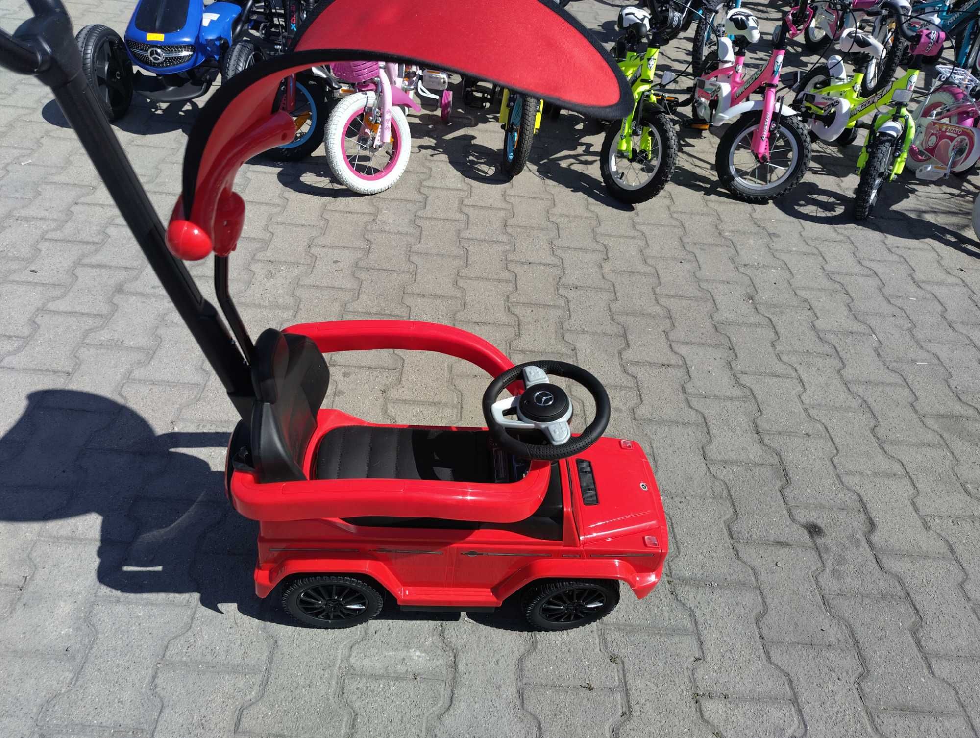 LORELLI кола за яздене с дръжка и сенник Mercedes-benz G350d червен