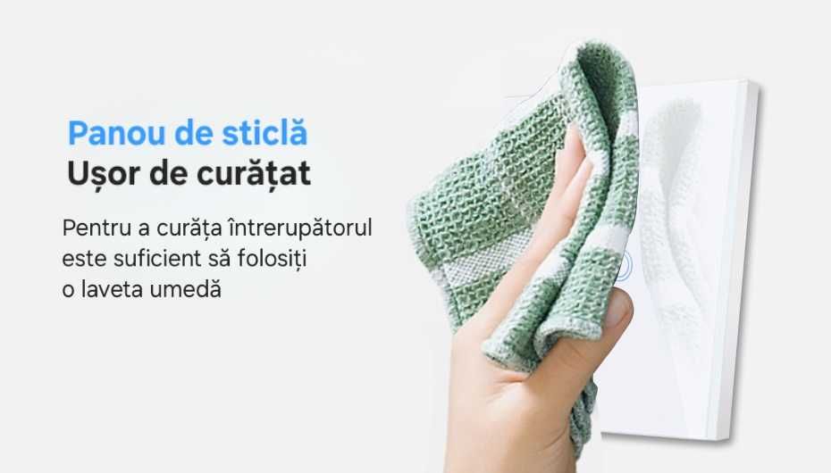 Întrerupător Touch, Smart, WiFi. Control de la distanță+control vocal.