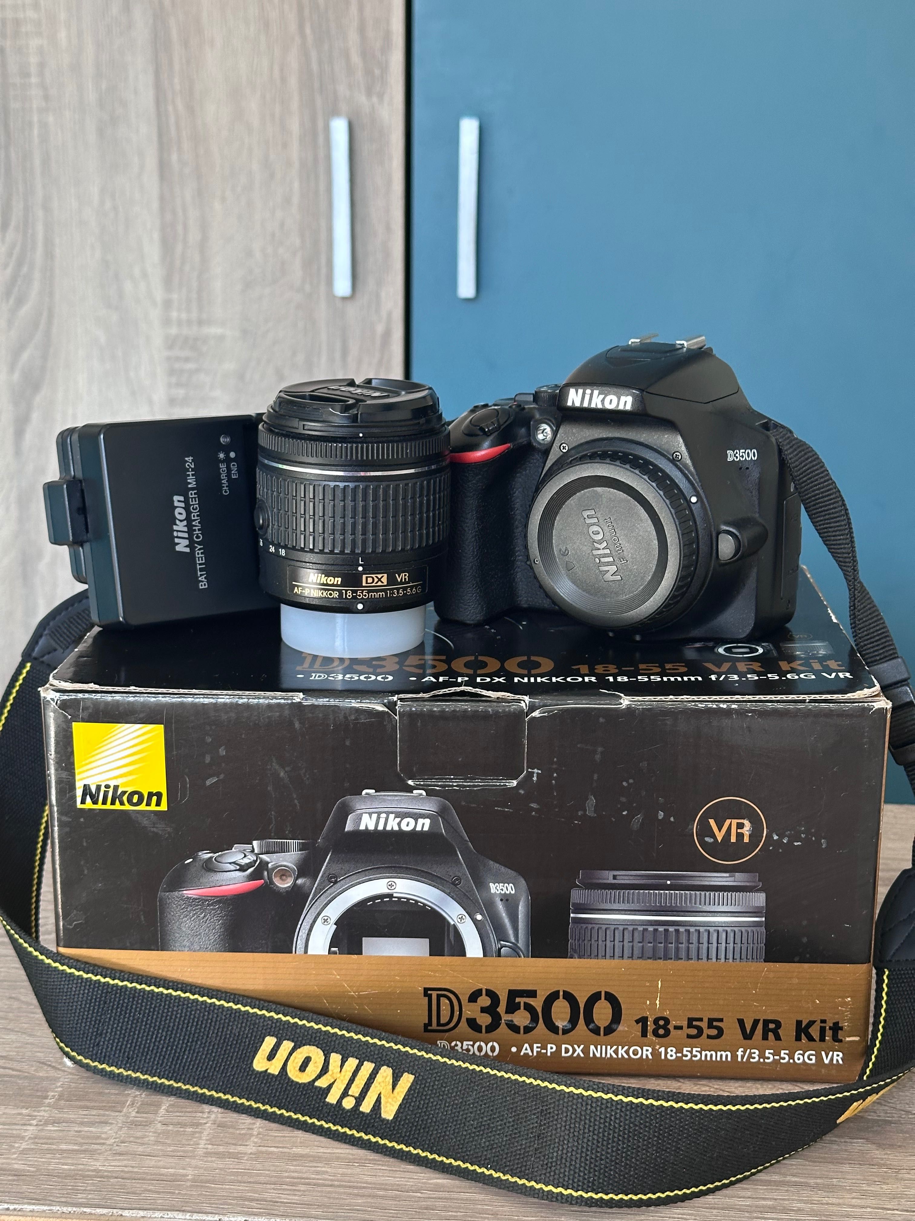 Nikon 3500d обектив 18-55 vr kit (450) лева