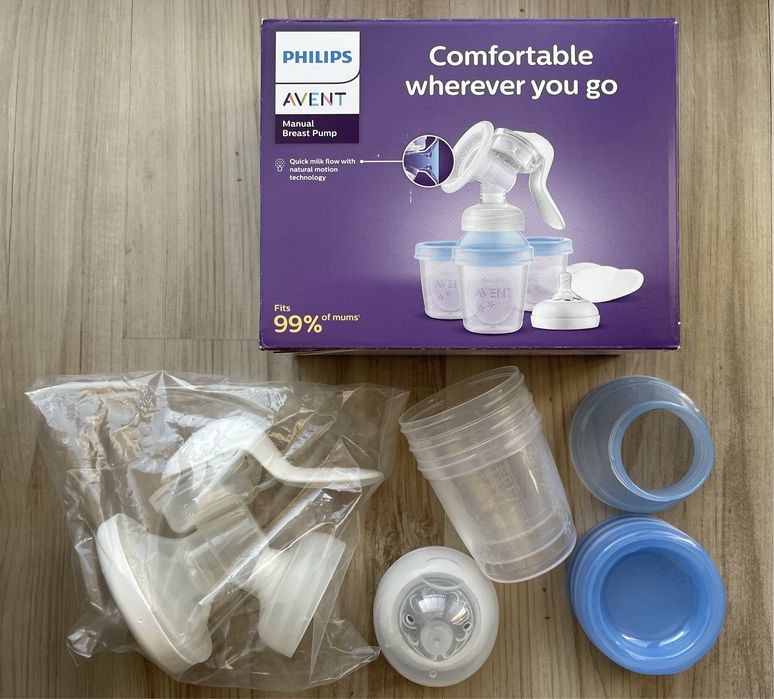 Pompa de san manuala Philips Avent cu recipiente de stocare