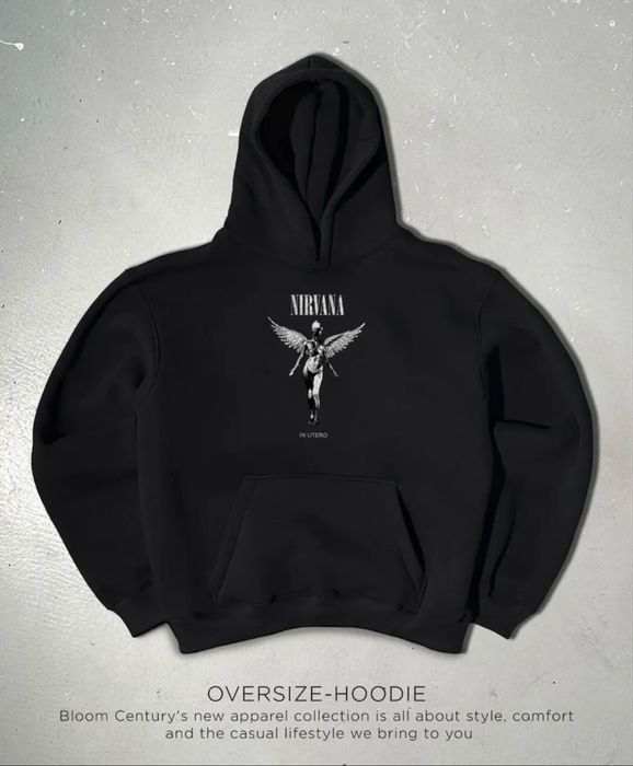 Худи оверсайз с капюшоном и начесом с принтом