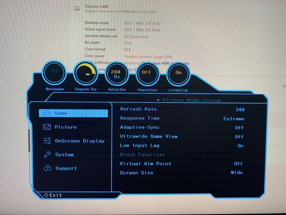 Samsung Odyssey G4 27” 240 HZ nVidia G-SYNC