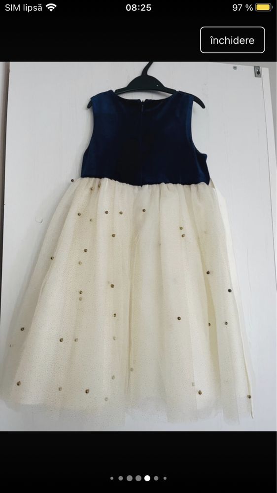 Rochița Cinderella catifea tulle și sclipici, 4 ani