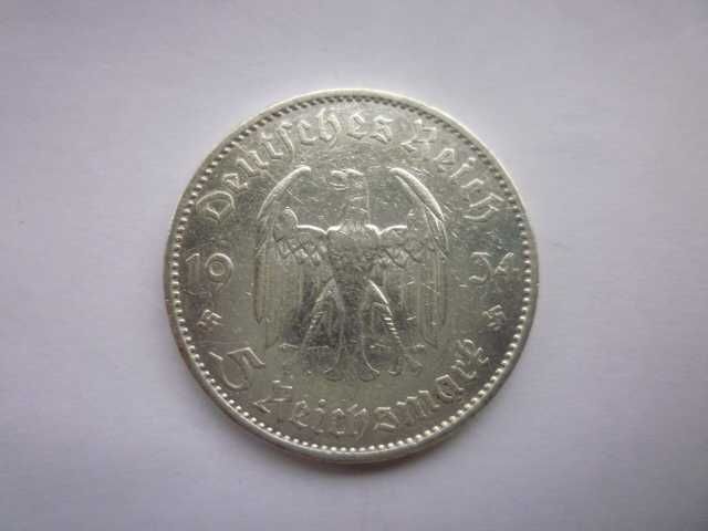 5 райхс марки 1934 година