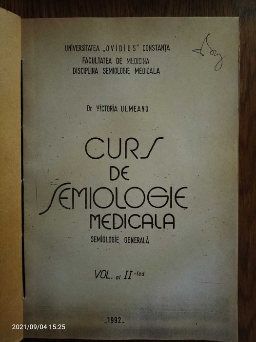 Curs de semiologie medicală, semiologie generală, două volume