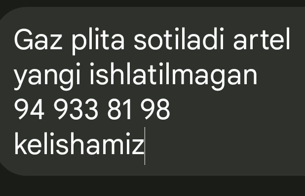 Gaz plita artel kelishamiz