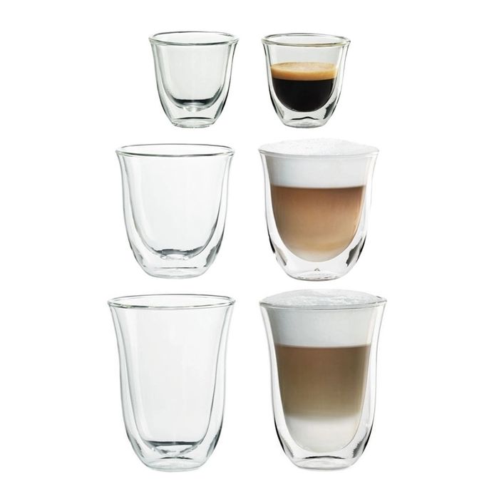 Набор стаканов для кофе DeLonghi DLSC 302 MIX (6 шт) 60/190/220 мл