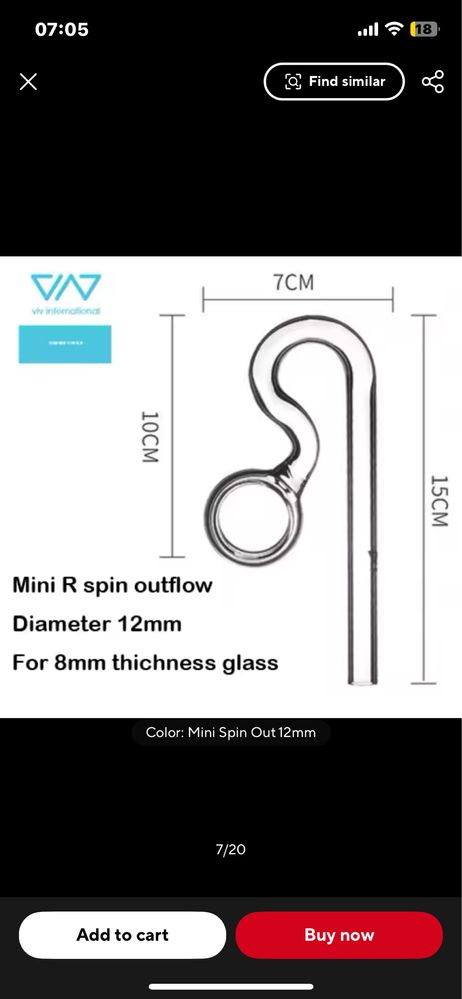 Lily pipe / VIV spin pipe outflow 13mm acvariu