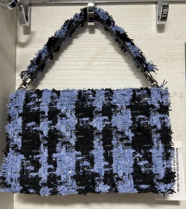 Чанта Furla 1927 букле черно синьо