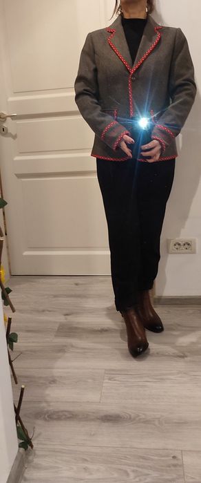 Gecuta Sacou negru cu inserții albe, CreationL, pe talie