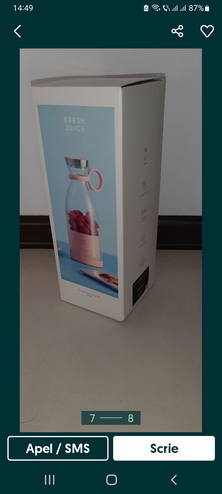 Blender portabil Fresh Juice, 50W,alb