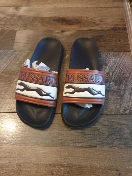 Papuci plaja Trussardi, 39, negru/maro/bej