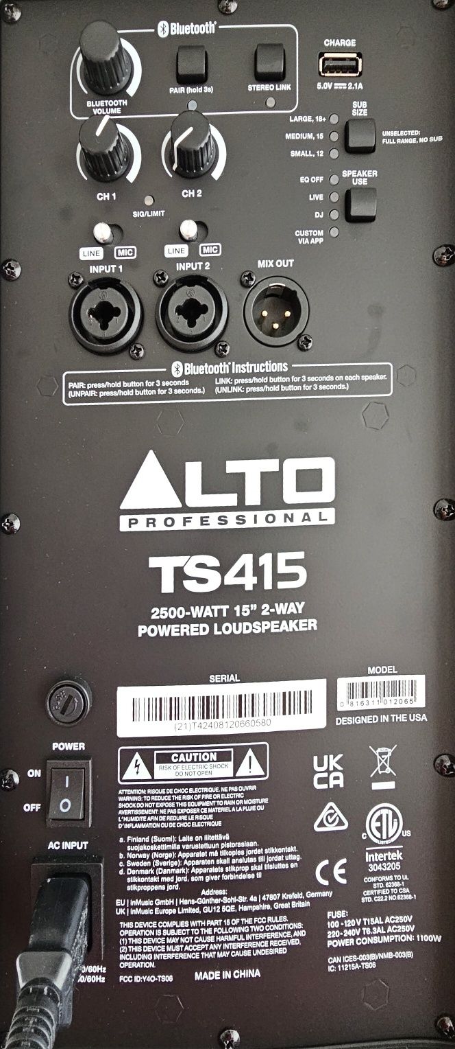 Активни колони  Alto TS415, Bluetooth, нови, в гаранция