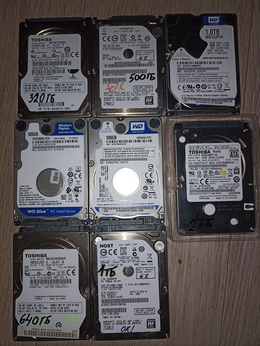 Жёсткие диски 2,5" ssd, nvme.