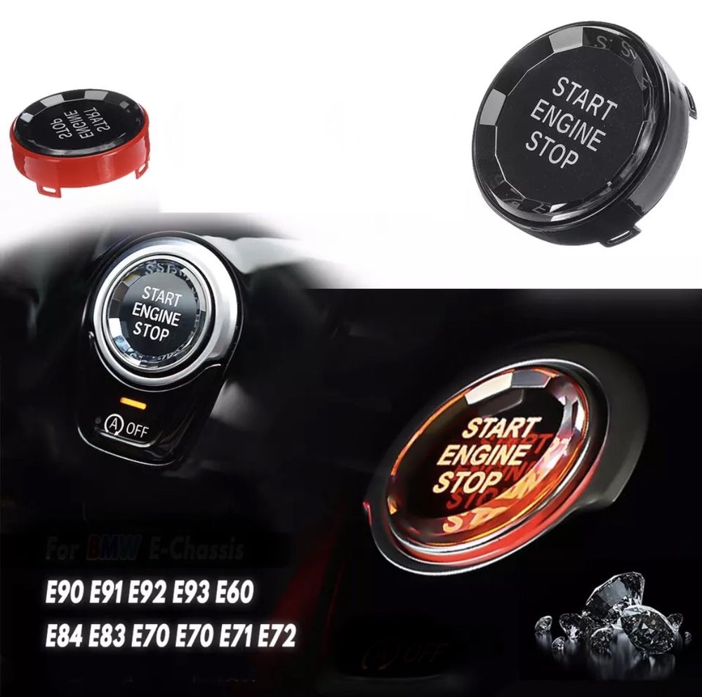 Buton cristal start stop BMW Seria 1 3 5 E60 E70 E87 E90 E91 X1 X5 X6