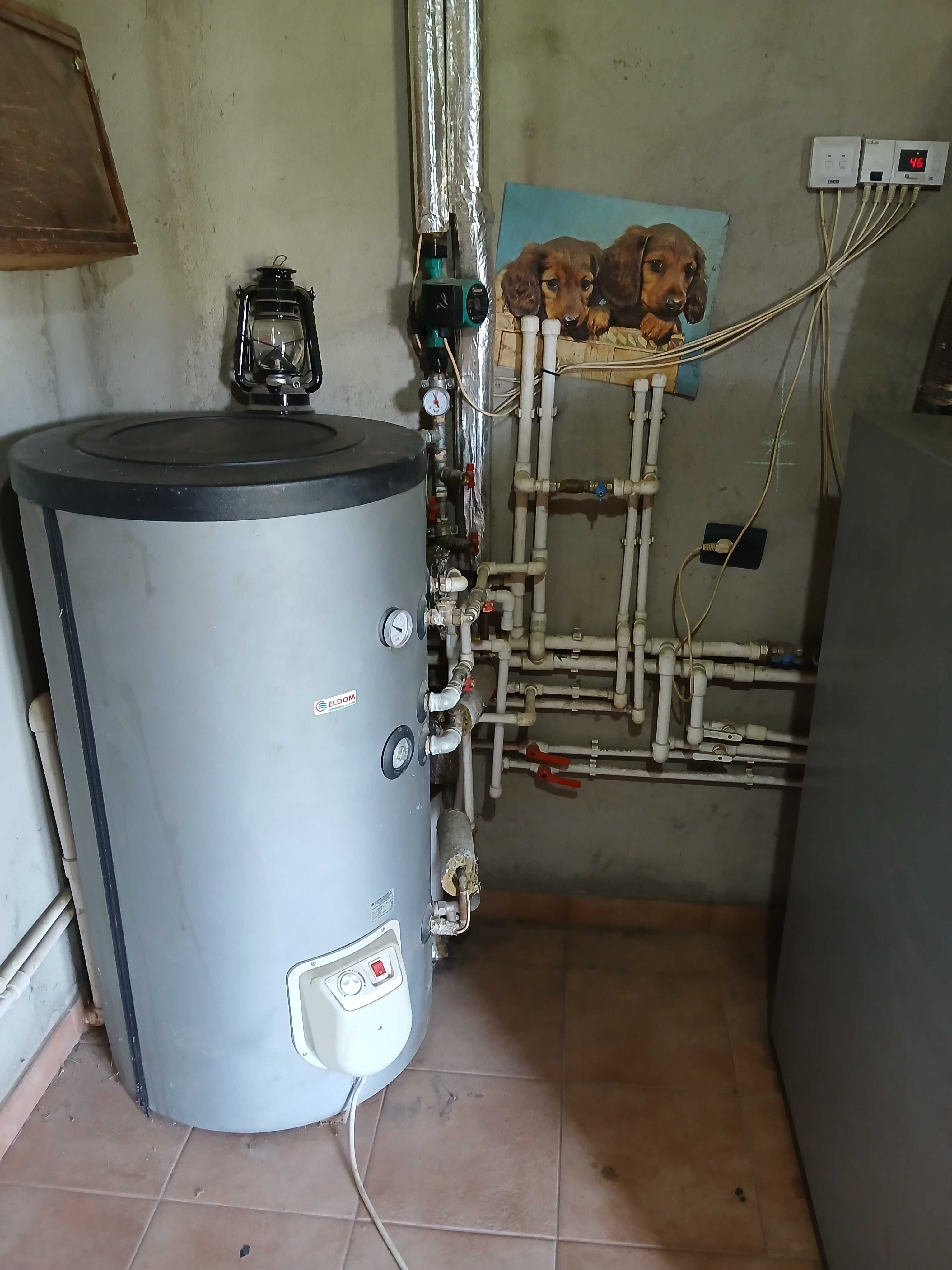cazan pe lemne viessman vitoligno 30kw si boiler trivalent 200l eldom