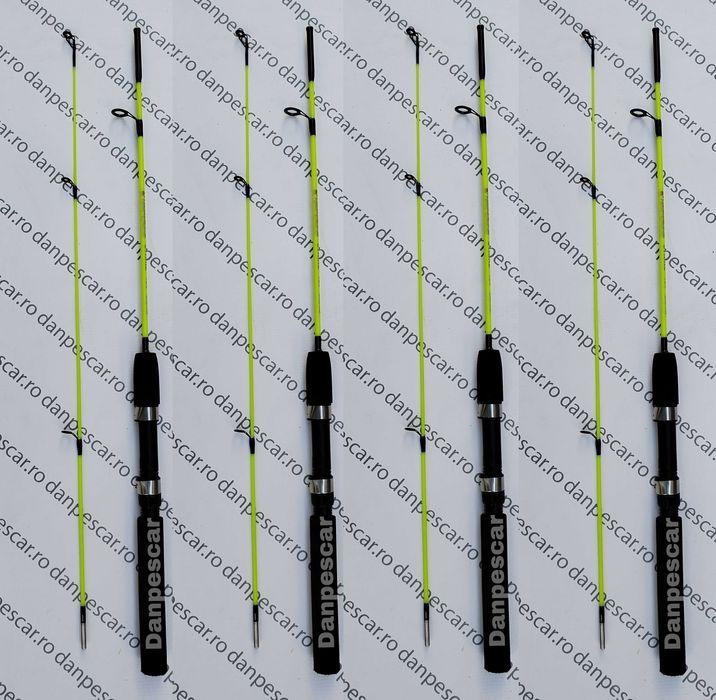 Set 4 lansete HAKUYO 1,20M fibra plina cu 4 mulinete pescuit la copca