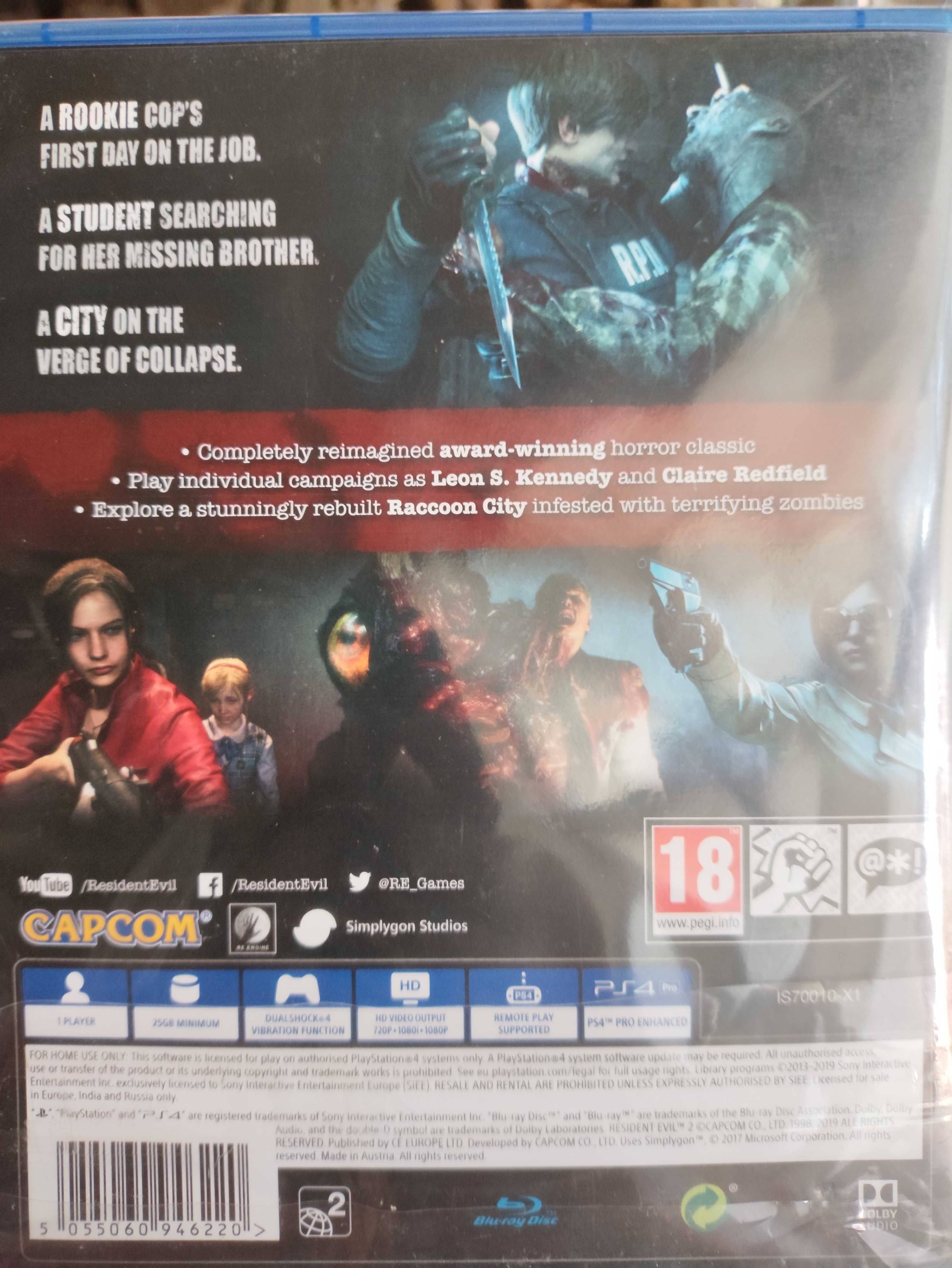 Resident Evil 2 remake для PS4