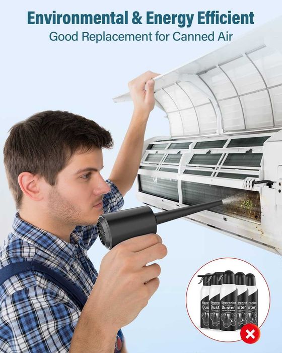 Преносим компресор за почистване на клавиатури, компютри, 6000mAh