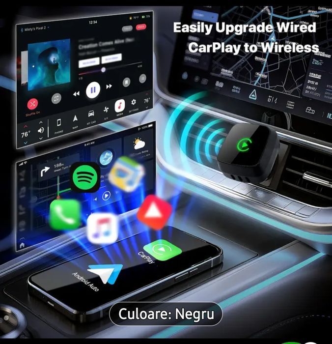 Adaptor wireless bluetooth carplay &android auto