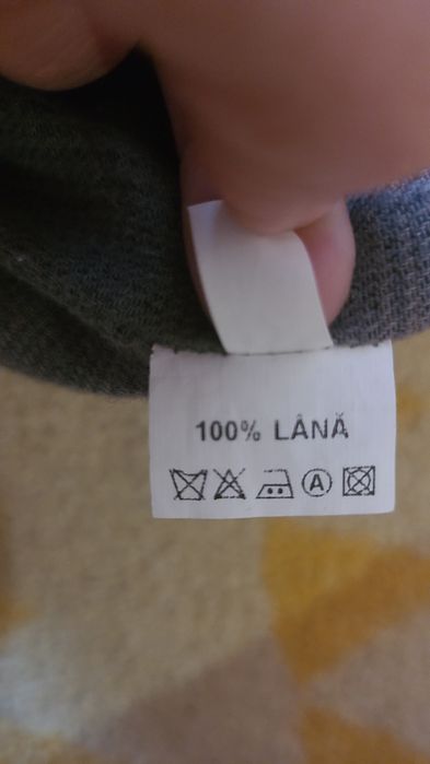 Set din lână fiartă reversibila, 800 GSM, 12 18 luni,