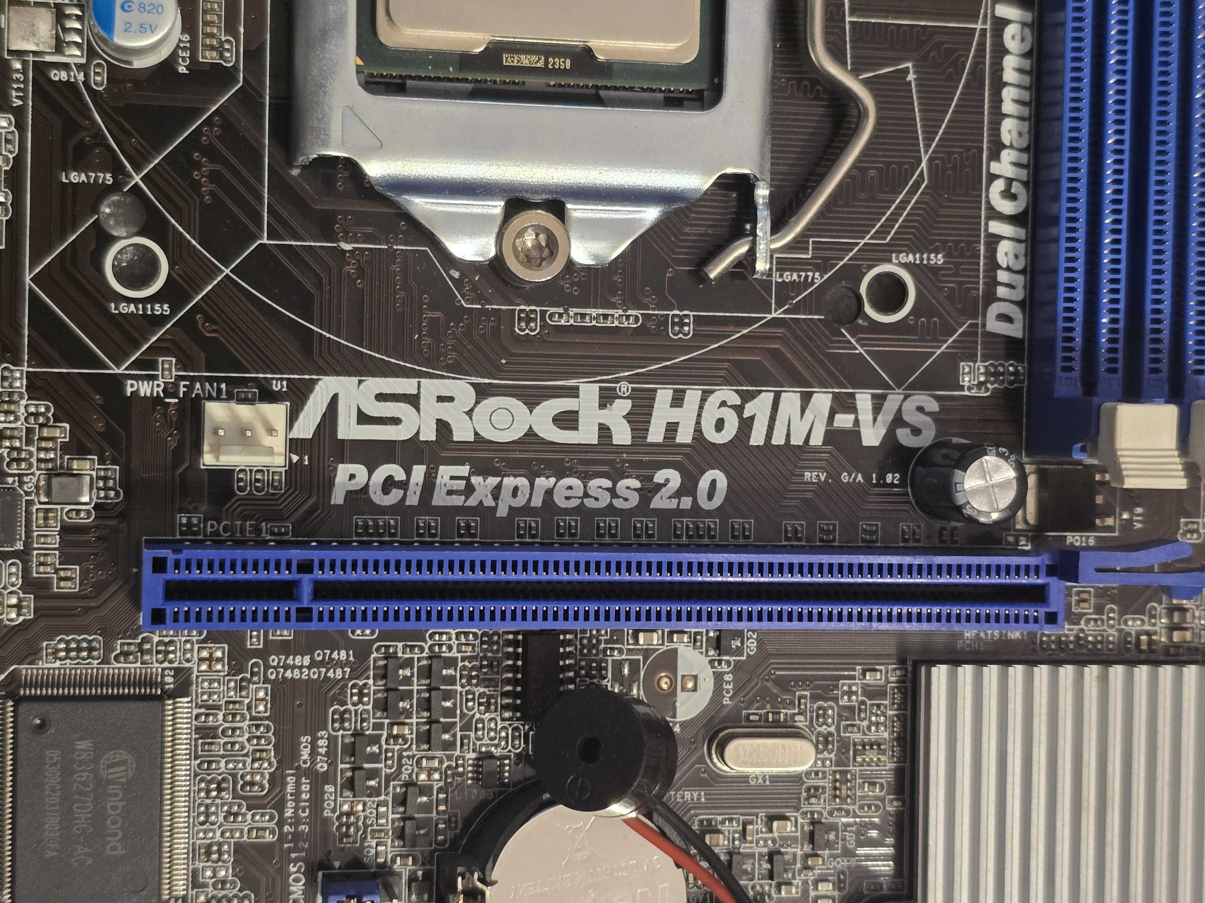 Placa de baza Asrock H61M-VS, LGA1155, DDR3 + procesor I3 2100