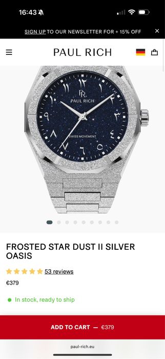 Paul rich froasted stardust silver ceas