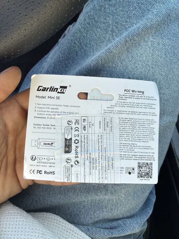 Carlin 5 Pro SE Mini устройство за безжичен Apple Carplay/Android Auto