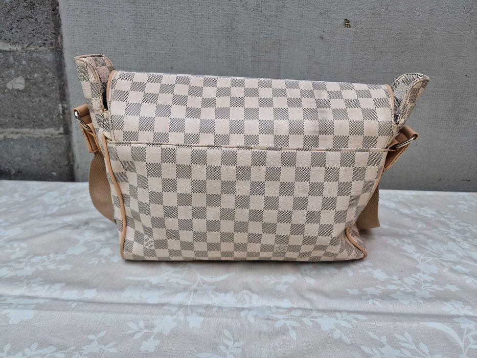 Louis Vuitton, poseta dama, geanta messenger din piele ecologica, Bej