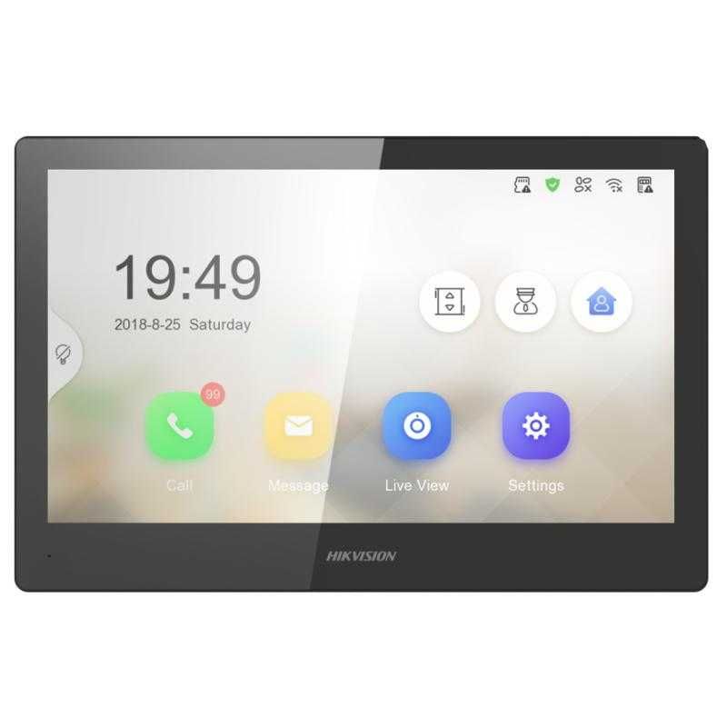 10.1'' IP-видеомонитор DS-KH8520-WTE1 –удалённый контроль безопасность