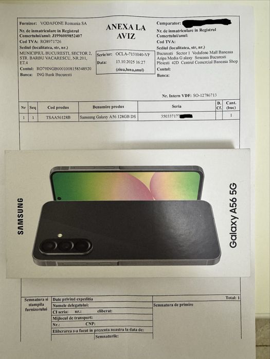 Telefon Samsung A56 5G 128 Gb Black