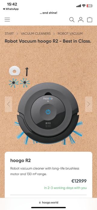 Aspirator Robot Vacuum Hoogo R2